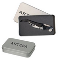 Metal Tin Corkscrew Bottle Opener Gift Box